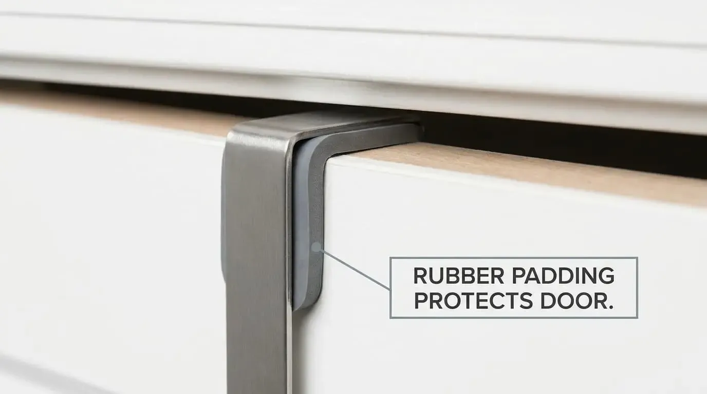 Over door hook rubber padding door protection