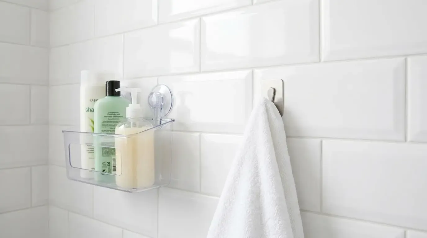 No Drill Storage on Tile Walls and What Actually Works