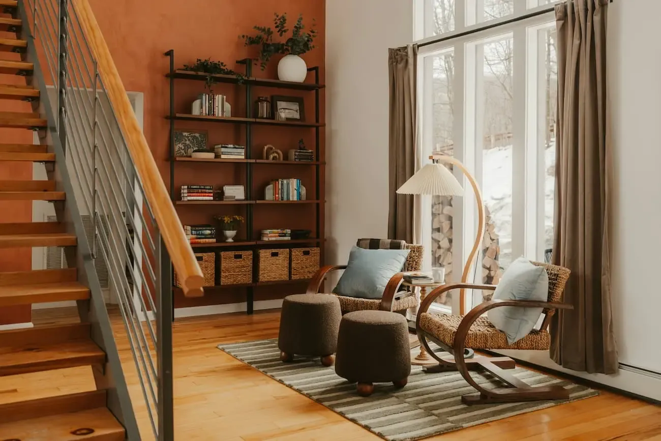 Home interior using tension rods