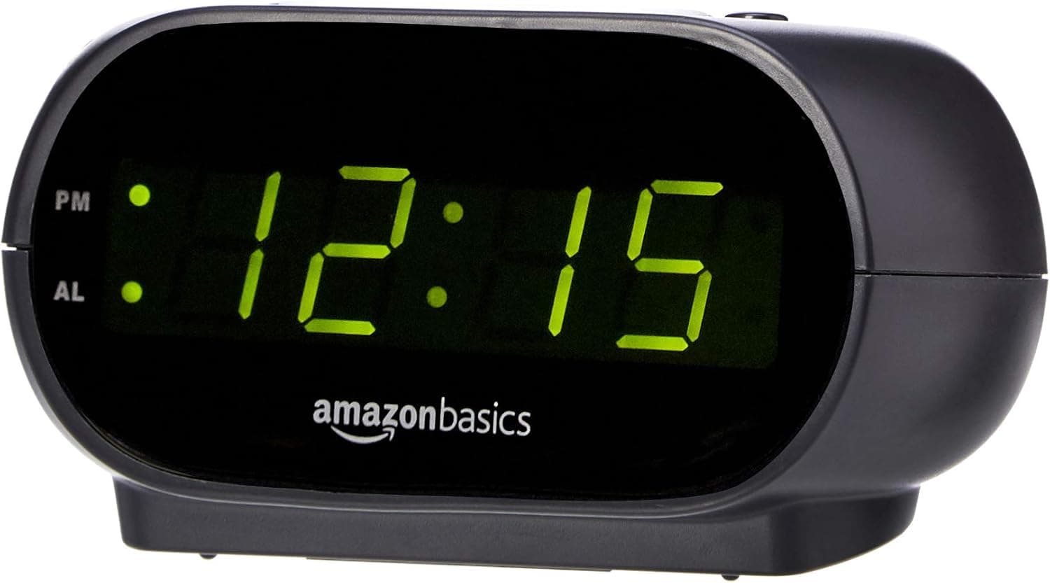 Amazon Basics Small Digital Oval Alarm Clock with LED Display