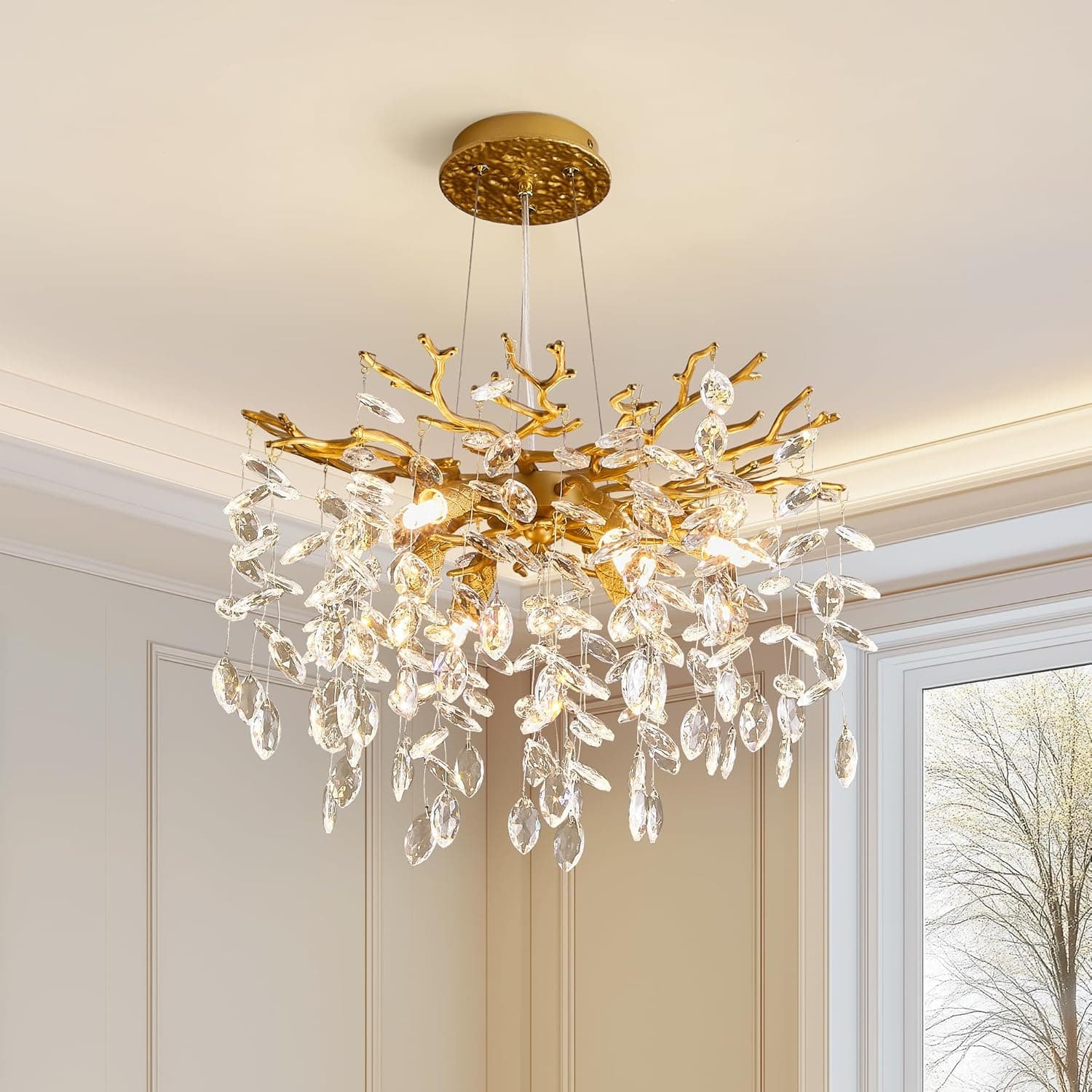 Modern Tree Branch Crystal Chandelier